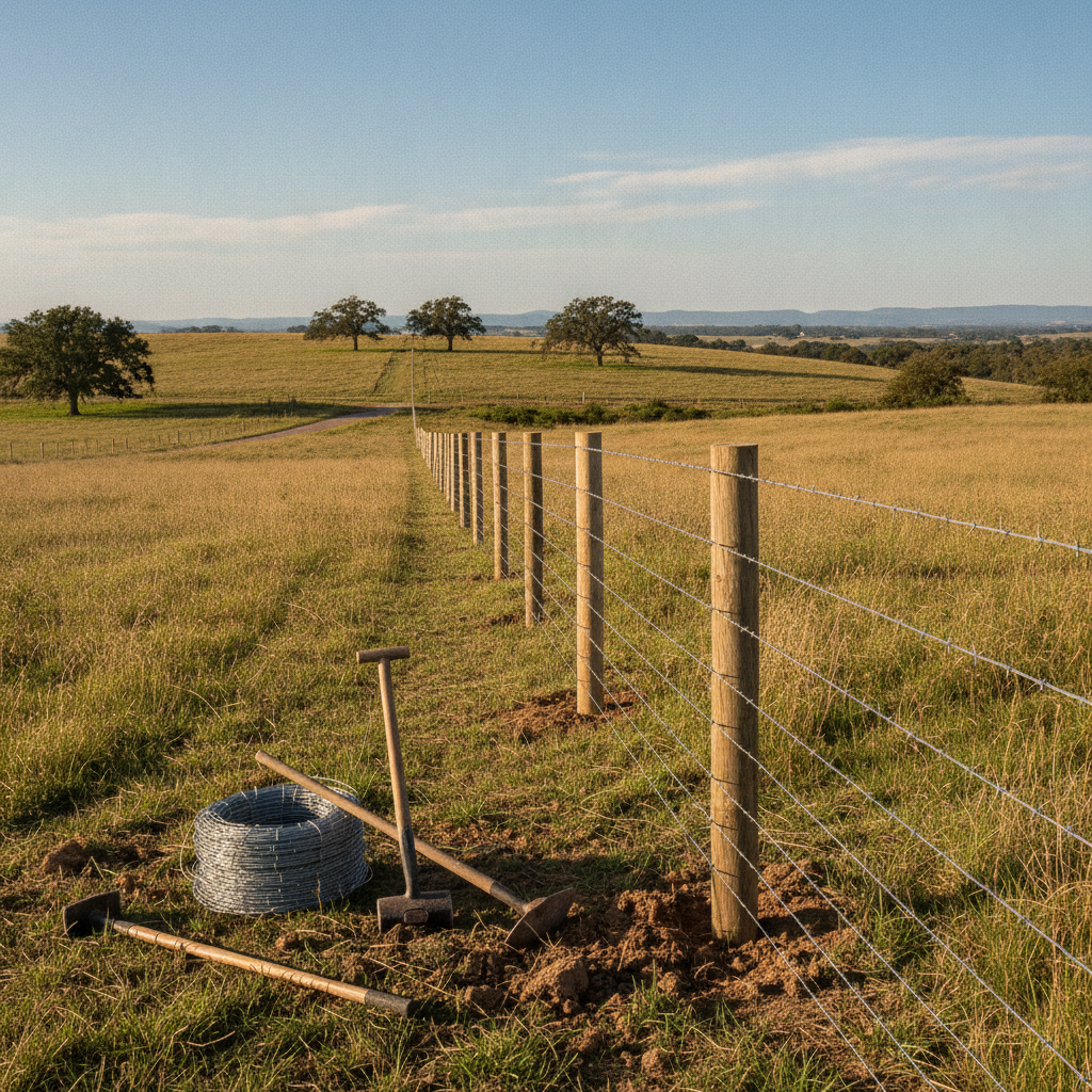 Barbed Wire Fence Installation no people